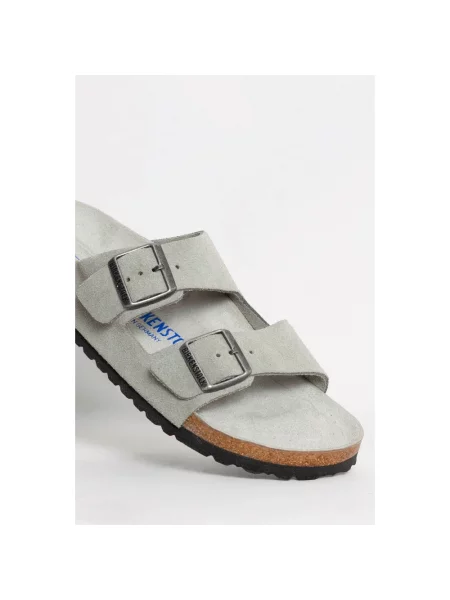 Klapki Birkenstock zamszowe zielone