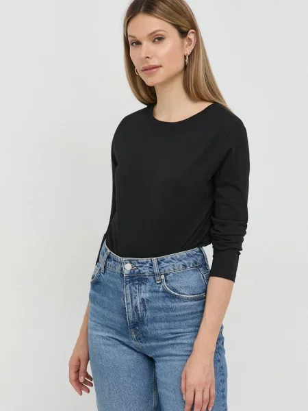 Блуза с дълги ръкави Armani Exchange черно