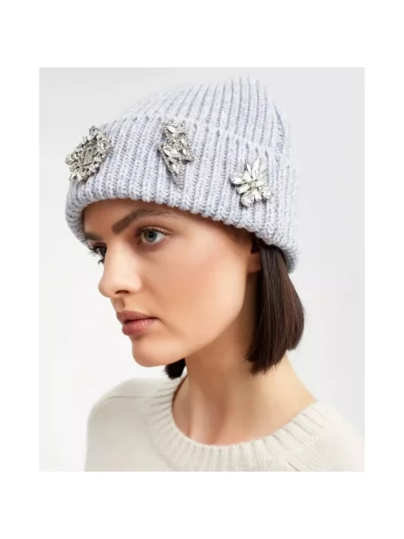 Czapka Philipp Plein skórzana niebieska