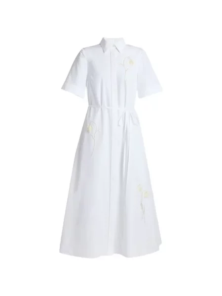 Rochie tip cămașă Erdem din poplin alb