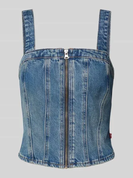 Stanik jeansowy z zamkiem błyskawicznym na całej długości Levi's niebieski