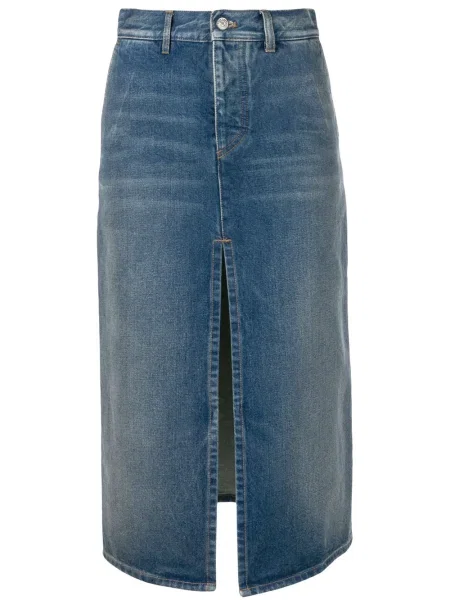 Fustă Balenciaga cu crăpătură albastru