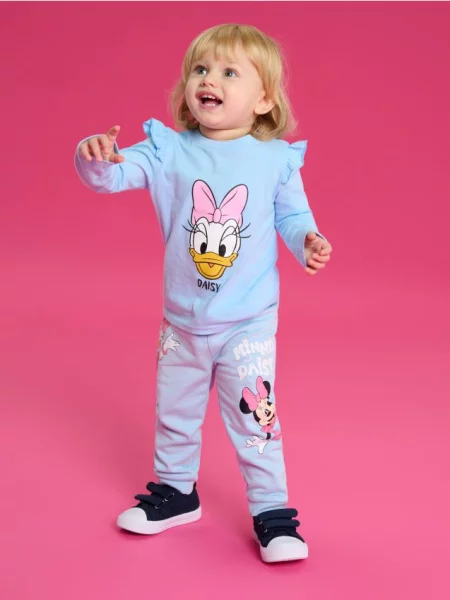 Sinsay Tepláky jogger Minnie and Daisy modrá