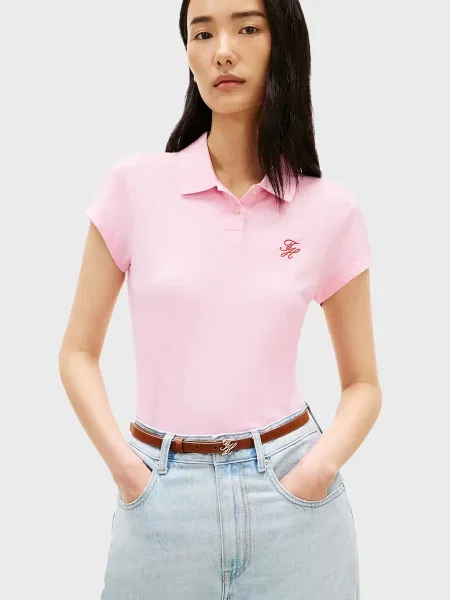 Поло Tommy Hilfiger рожеве