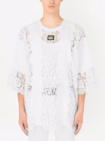 Krajkové tričko Dolce & Gabbana bílé
