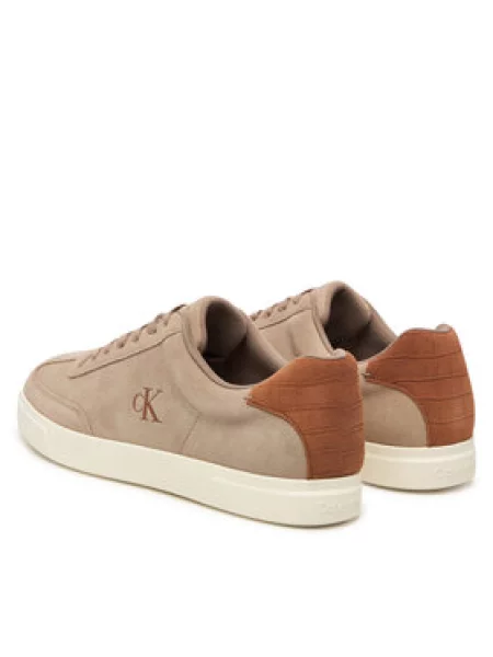Tenisice Calvin Klein Low Prof Cupsole Laceup Croc Bt bež