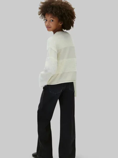 Calvin Klein Jeans дънки wide leg за деца Wide leg черно