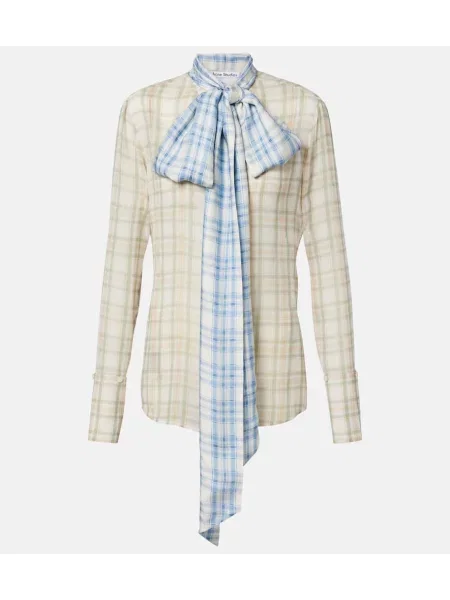 Bluză Acne Studios de mătase transparente cu legături