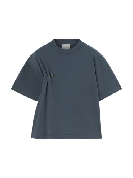 Lniana koszulka Halfboy niebieska