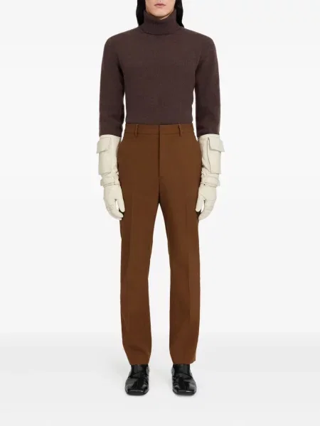 Pantaloni Mm6 Maison Margiela de lână maro