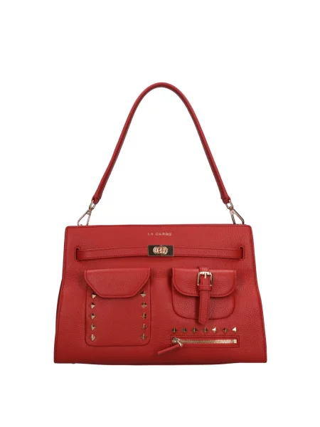Torebka skórzana La Carrie skórzana czerwona