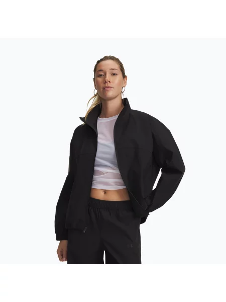 Geacă de antrenament pentru femei Under Armour Unstoppable Woven FZ Jacket ultimate black/ultimate black negru