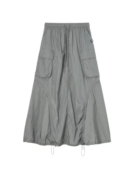 Fusta maxi Mini Cream cu cordon gri