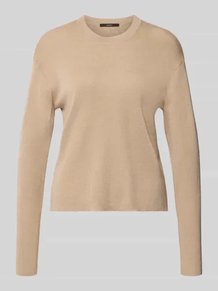 Sweter z dzianiny z mieszanki wełny dziewiczej i jedwabiu Windsor beżowy