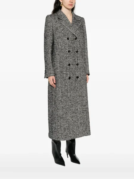 Палто Dolce & Gabbana с десен рибена кост сиво