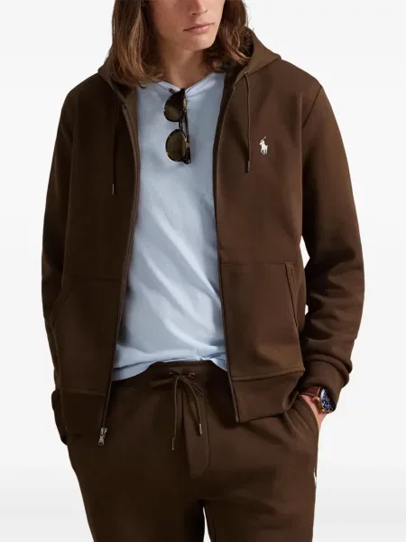 Ριγέ polo Polo Ralph Lauren με κουκούλα με αυτόγραφο λευκό