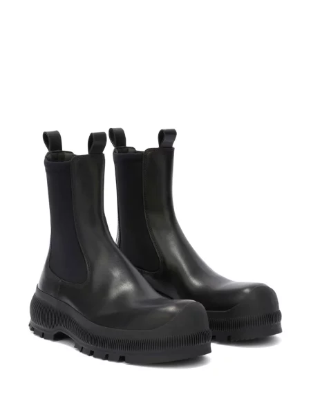 Iš natūralios odos auliniai batai Jil Sander juoda