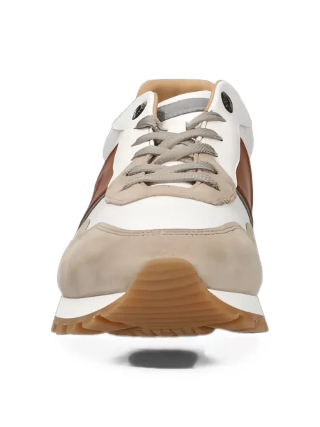 Sneakerși La Martina din piele de căprioară alb