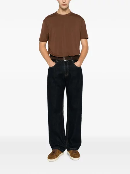 Scurt tricou Tom Ford cu decolteu rotund maro
