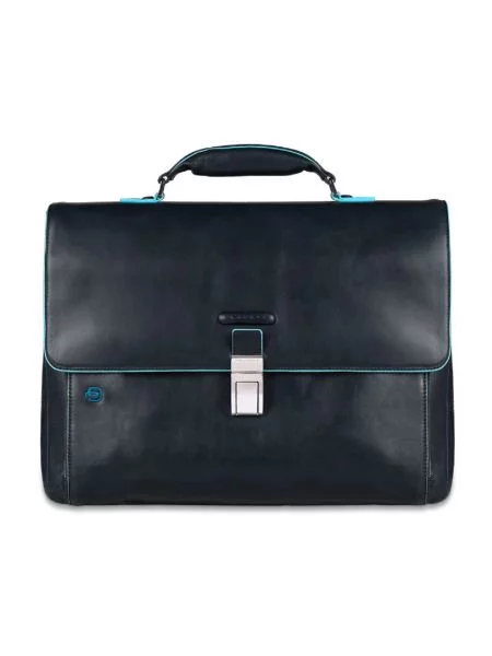 Torba na laptopa Piquadro skórzana niebieska