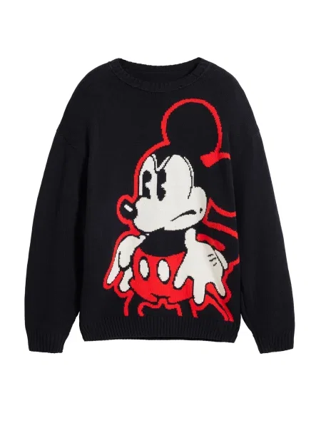 Desigual Pulover Swindon Mickey | Desigual x Disney | Relaxed fit negru