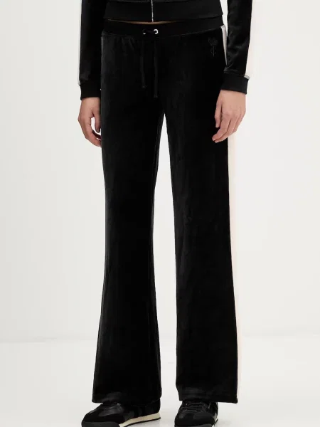 Juicy Couture pantaloni de trening din velur uni negru