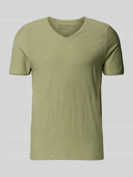 T-shirt z prążkowanym okrągłym dekoltem Mcneal