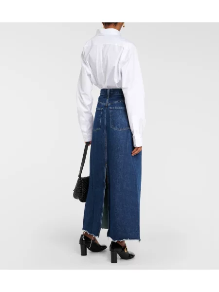 Fustă din denim Agolde albastru