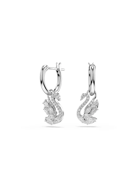Swarovski Auskarai SWAN' balta