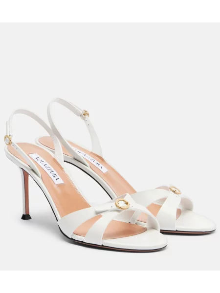 Sandale Aquazzura din piele slingback alb