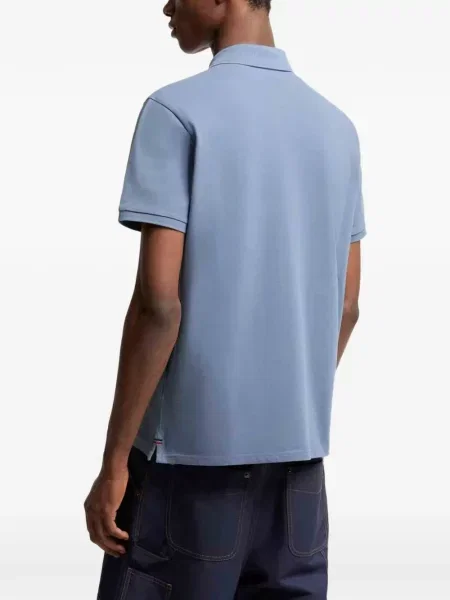 Tricou polo Moncler cu autograf albastru