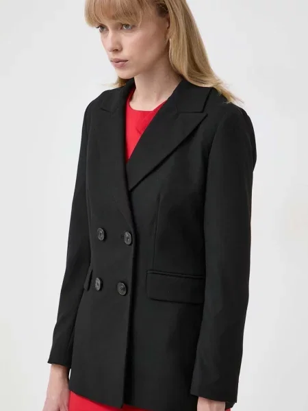 Marella sacou cu doua randuri de neted negru