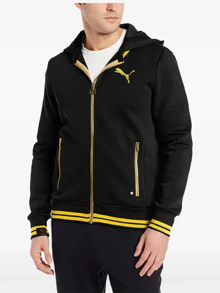 Hanorac cu fermoar Puma cu imagine negru