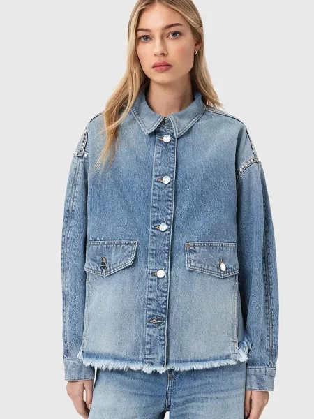 AllSaints cămașă jeans HETTIE albastru