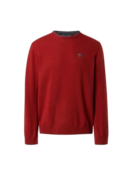 Sweter North Sails wełniany z logo czerwony