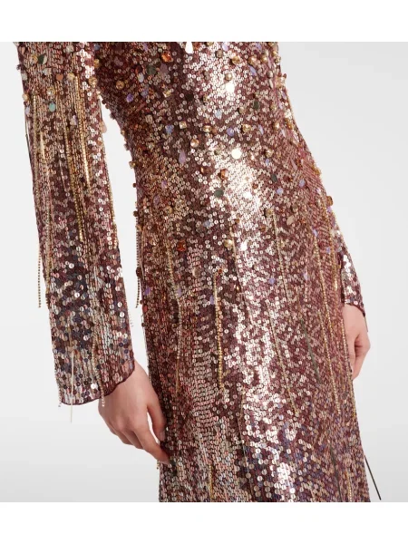 Rochie Jenny Packham cu franjuri maro