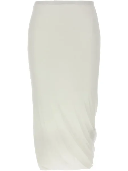 Fustă midi Jil Sander până la genunchi alb