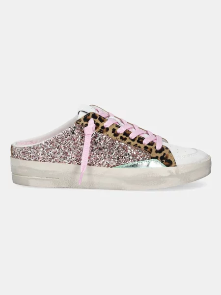 Crime London sneakersy skórzane DELUX SABOT różowy