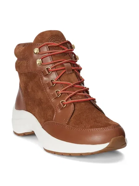 Kožené členkové topánky Lauren Ralph Lauren Rylee hnedá