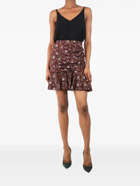 Fusta mini Veronica Beard cu model floral cu imagine maro