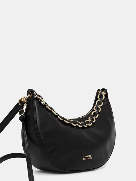 Tommy Hilfiger Geantă Moon Leather Crossover negru