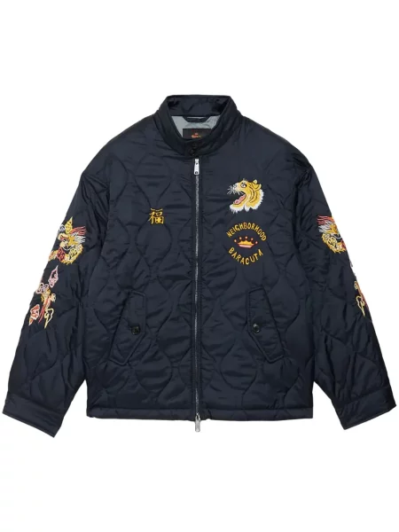 Geacă bomber Neighborhood cu broderie albastru
