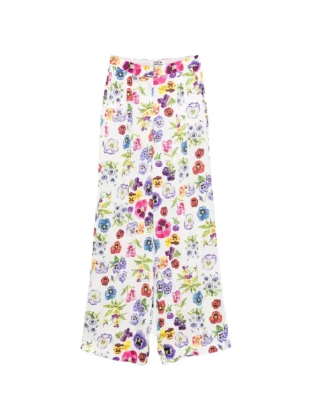 Pantaloni Vivetta cu model floral cu imagine alb