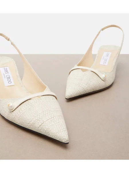 Pantofi cu toc Jimmy Choo slingback alb