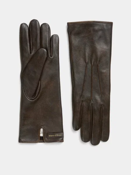 Кожаные перчатки Marc O'polo коричневые