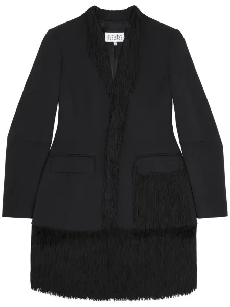 Sacou Mm6 Maison Margiela cu franjuri negru