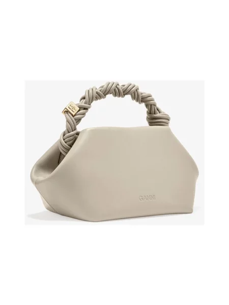 Torebka crossbody Ganni z klapami beżowa