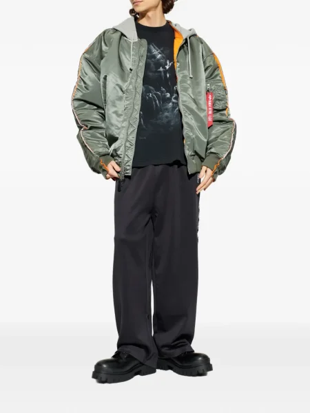 Geacă bomber Vetements cu glugă verde