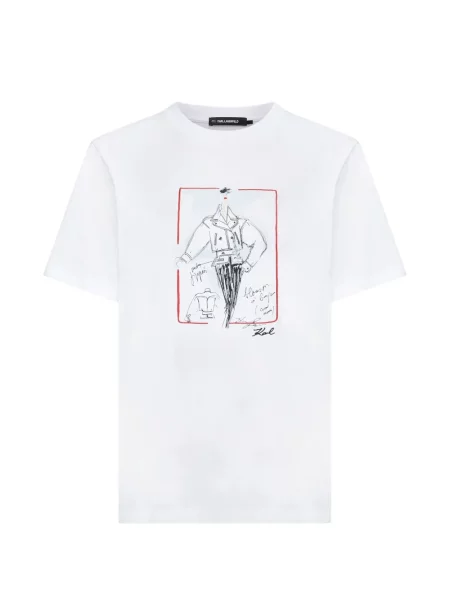 Tricou Karl Lagerfeld cu imagine alb