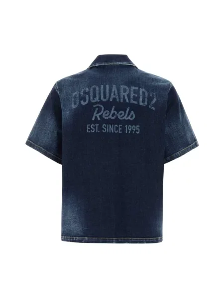 Krótka koszula z krótkim rękawem Dsquared2 z krótkim rękawem niebieska